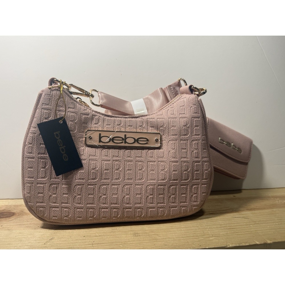 Bebe Thea Crossbody w/CC Powder Pink Handbag NWT